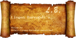 Linges Barnabás névjegykártya